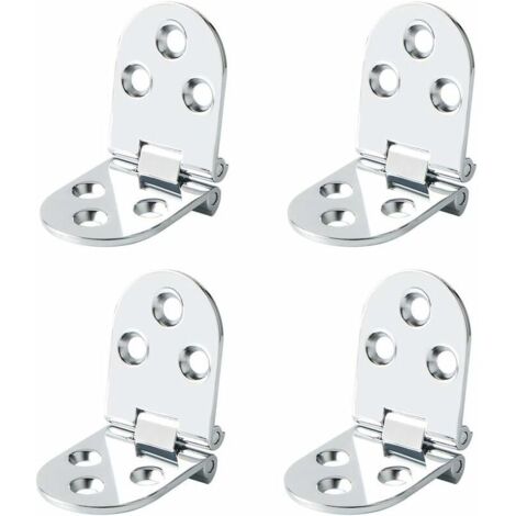 Charnière rabattable pour meuble – Inox 2mm – Rotation 180° – Conception à tête fraisée – Lot de 4 pièces argent (1/5)
