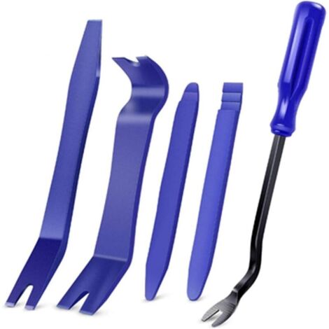 Lot de 5 cales décoratives de voiture - Outil de démontage de revêtement intérieur - Outil de levier en plastique - Outil de revêtement de porte de voiture - Outil de réparation de revêtement (1/3)