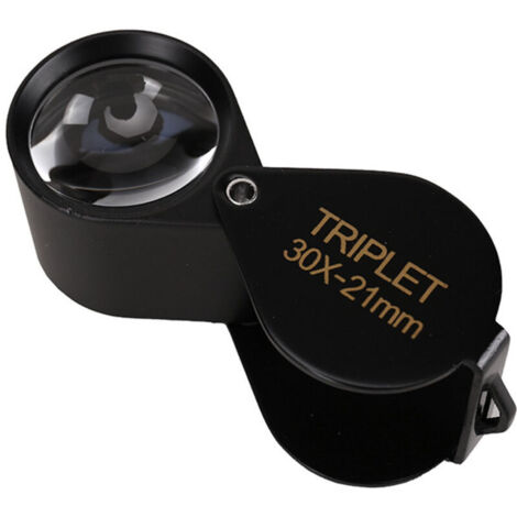 Loupe Bijoutier - Loupe Grossissante Verre 30 x 21 mm Lentille Oculaire - 30x Loupe de Poche - Pliable en Verre - Loupe de lecture (1/3)