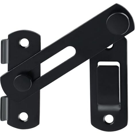 Verrou Porte Coulissante Serrure Volet Loquet Porte Verrou Portail à Bascule Boulon avec Vis pour Porte, Fenêtre, Placard et Jardin, Finition Noir Mat en Acier Inoxydable (1/5)