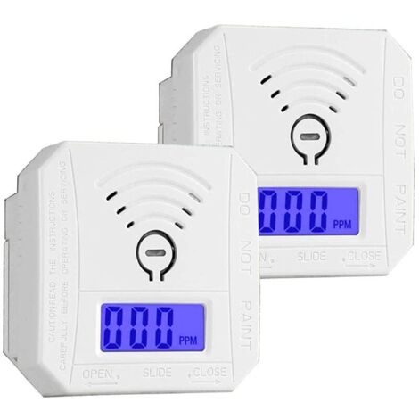 Détecteur de monoxyde de carbone, détecteur d'alarme de moniteur de gaz CO, capteur de CO avec affichage numérique LED pour la maison, le dépôt, alimenté par batterie (1/5)