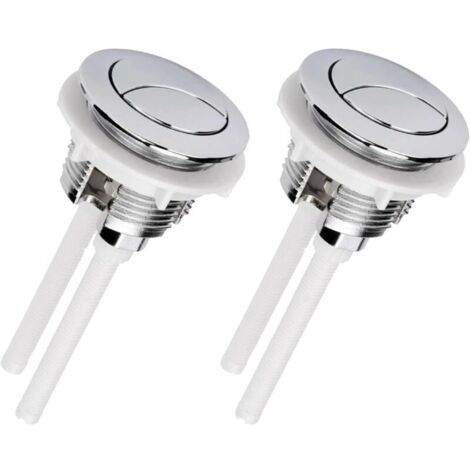 Bouton poussoir chasse d'eau de 38MM,universel double bouton de chasse d'eau à tête ronde pompe haute pression (argent 2)