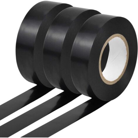 Isolant Ruban, 20 m x 20 mm Ruban Isolanté Noir - Haute Température la Résistance Adhésif Ruban - Ruban Adhésif Électricien de Chantier(3pcs) (1/5)