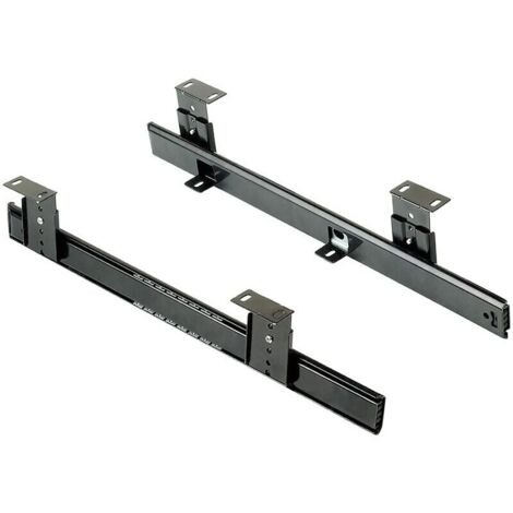 1 set Jeu de coulisses porte-clavier à billes en acier,zingué (noir) (1/3)