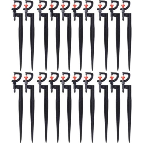 Arroseur d'arrosage, 20 pièces, Micro - arroseur Rotatif à 180 degrés de Type G, pour l'irrigation de la pelouse de Serre de Jardin avec Tuyau d'irrigation 4/7(20CM (1/5)