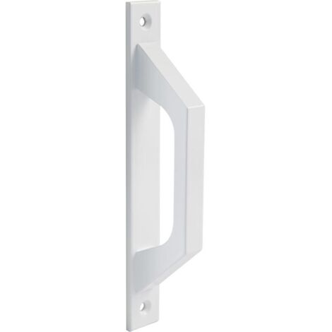 Poignée droite en aluminium blanc pour portes coulissantes ou battantes - 198 x 25 x 40 mm Poignée droite fonctionnelle et confortable (1/5)