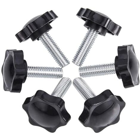 6-Pack M8x25mm Vis de pouce, étoile en plastique moletées Bouton de serrage à vis Thumbscrew (1/5)
