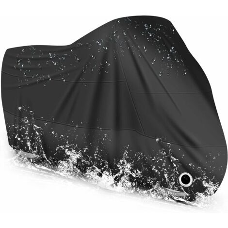 Housse de protection pour moto 210D – Imperméable et résistante aux intempéries – Dimensions L-220x95x110 cm – Trou pour antivol - L-220x95x110cm (1/5)
