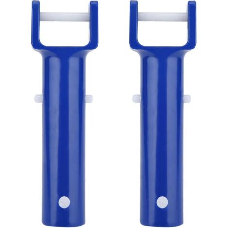 Clip de Piscine, Matériau ABS Bleu Piscine Pince en Forme de V Pince de Tête de Brosse Poignée de Rechange Accessoires de Piscine pour la Plupart des Têtes D'aspiration Standard 2 Pièces (1/5)