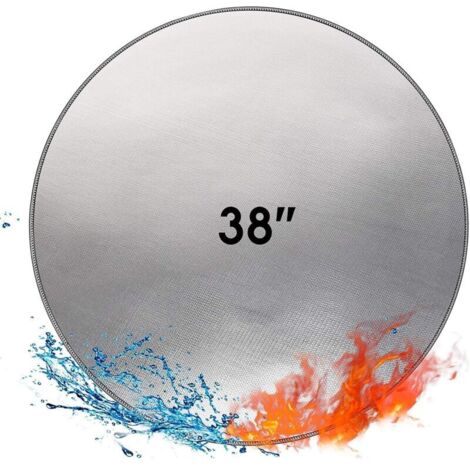 Tapis de Foyer Rond résistant au feu 96.5 cm -Protection Contre Les éclaboussures - pour Sol,terrasse,pelouse,parquet, Camping,extérieur - Pliable - Résistant à la Chaleur et à l'eau (1/5)