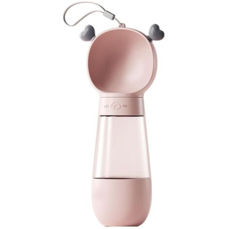 Bouteille d'eau portable pour chien, 2 en 1, bouteille d'eau portable pour chien de 350 ml, bouteille d'eau pour chien de grand diamètre anti-fuite de 9,5 cm, adaptée aux chiens et chats en plein air (1/5)
