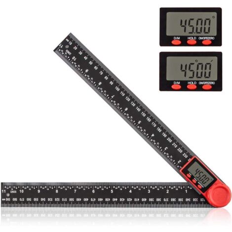 300 mm Règle Rapporteur d'Angle Numérique, Rapporteur Numérique 2 en 1 avec Affichage LCD et Fonction de Verrouillage pour Le Travail du Bois, La Maison, les Artisans (1/5)