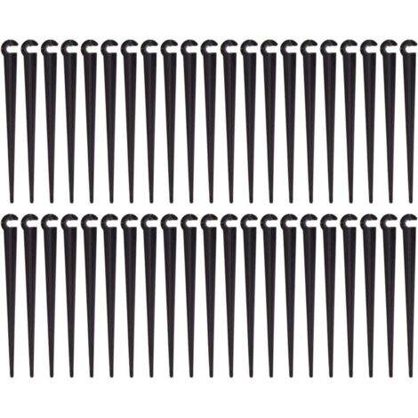 Piquets de Support de Tuyau d'irrigation Support Piquet de Tube Irrigation Goutte à Goutte Plastique Outil de Jardinage,Paquet de 100 (1/4)