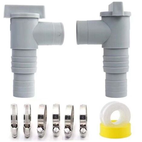 Robinet d'arrêt pour Piscine avec Raccord de Tuyau de 32mm, Vanne d'arrêt pour Piscines, pièces de piscine à valve à piston, raccords de piscine à piston de remplacement pour Intex Bestway (2 pieces) (1/4)