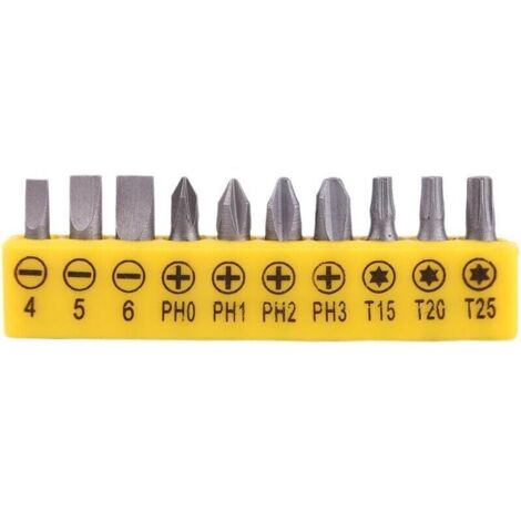 10 pièces Tournevis Poignée d'extension en forme de L Tournevis à douille hexagonale à tête double Tournevis plat Torx Outil à main de kit (1/3)