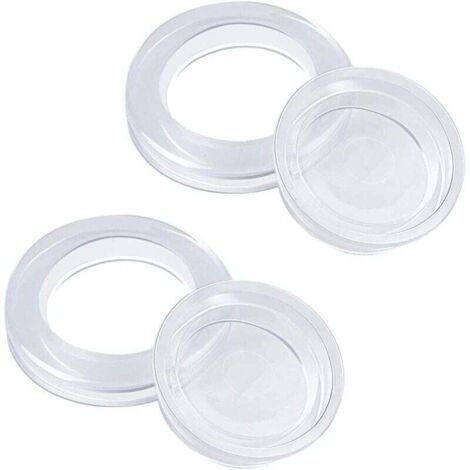 2 Pièces Anneau de Trou pour Parasol de Table Terrasse, Bague et Bouchon en Silicone 4,2 cm, Accessoire de Support de Parasol pour Table de Jardin, Verre ou Plage (Blanc) (1/4)