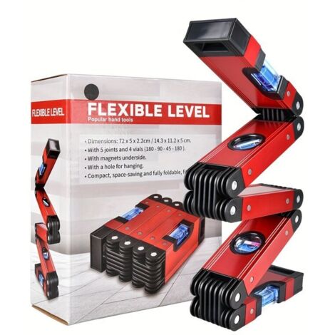 Niveau Pliable Multifonction 28 Pouces – Outil de Menuiserie Multi-Angles pour Nivellement Précis, Gain de Temps (1/5)