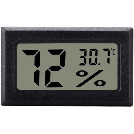 Noir hygromètre numérique pour contrôle de climatisation intérieure, mini, LCD (1/4)