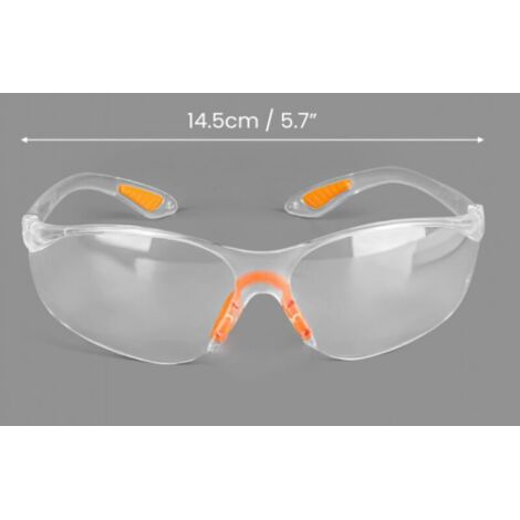 Lunettes de Sécurité Transparentes - Lunettes de Protection avec Verres en Plastique, Pont-de-Nez et Embouts de Branches en Caoutchouc pour Plus de Confort - Lunette Transparente PC (1/3)
