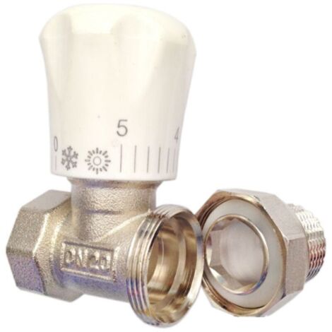 Vanne de Radiateur Thermostatique en Laiton 1/2 Pouces Type Droit DN15 Vanne de RéGulation de TempéRature Automatique Chauffage par le(DN15) (1/3)