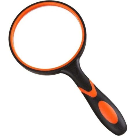 Loupe de lecture (orange et noire), loupe de lecture 10x, loupe pour enfants, loupe, loupe de lecture à main, loupe 10x pour enfants, loupe avec poignée, loupe de lecture à main (1/4)