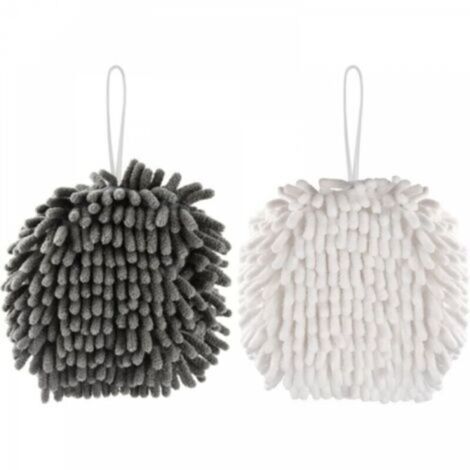 Chenille Essuie Main, Douce et Pelucheuse Microfiber Serviette Main, Petite Suspendues Absorbantes Séchage Rapide Essuie-Mains pour Cuisine Salle de Bain et de Toilette (1/4)