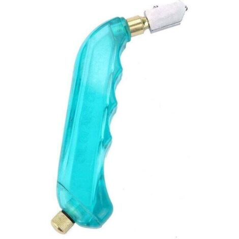 Professionnel Coupeur de Verre Poignée en Plastique Professionnel d'Alimentation en Huile pour Bouteilles en Verre Miroirs Vitres(Blue)