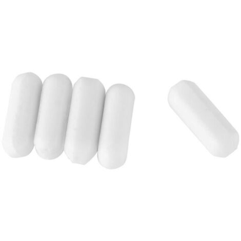 Lot de 5 agitateurs magnétiques en PTFE blanc de type C pour laboratoire. (1/5)