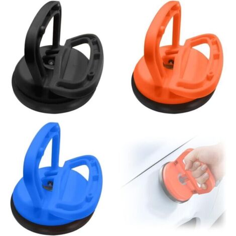 3 ventouses de réparation de voiture, extracteur de bosses, outils de réparation de bosses, applicable à la réparation de bosses automobiles (noir, orange, bleu) (1/4)