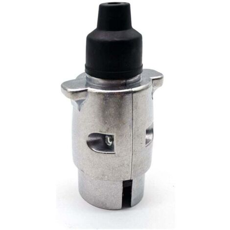 Prise de remorque mâle 7 Broches métal, Prise attelage 7 Broches Metal,connecteur Electrique 7 Broches Etanche pour remorque,12V fiche remorque 7 Broches métal