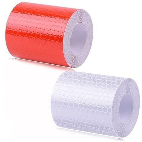 2 Rouleaux Ruban réfléchissant, Bande Reflechissante Autocollante, Rouge et Argent, Reflective Tape pour Voiture/Moto/vélo/Nuit (5 mm x 1 m) (1/4)