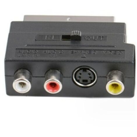 Un convertisseur audio/vidéo SCART AV vers vidéo, connecteur S standard européen 21 broches vers RCA pour câble vidéo composante. (1/4)