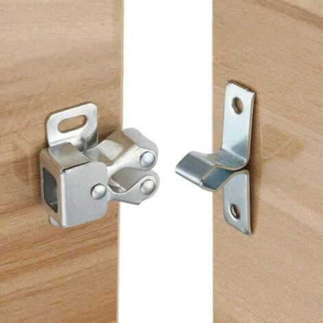 12 Pcs Armoire Catches loquets pour porte à Double Rouleaux plaqués au Zinc Loqueteau d'armoire Ferme-portes Pour Armoire de Cuisine, Placard et Tiroir (1/3)