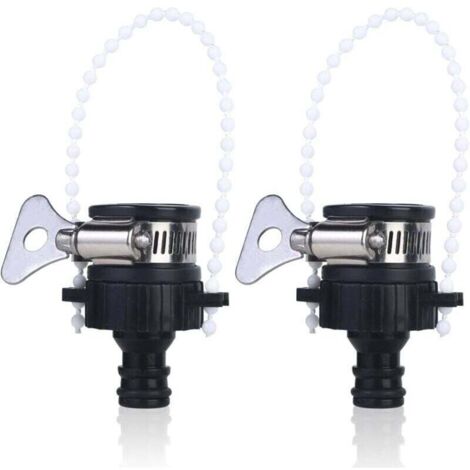 Lot de 2 raccords de robinet Raccords de robinet de cuisine universels ronds de 20 à 24 mm Collier réglable en acier inoxydable pour tuyau d'arrosage (1/4)