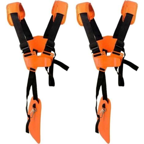 2 Sangles d'épaule réglables inclus -Harnais pour Débroussailleuse pour Tondeuse à gazon avec Ceinture en Nylon, pour Jardinage ou Débroussailleuse pour Débroussailleuse KM, STIHL FS(Orange) (1/4)