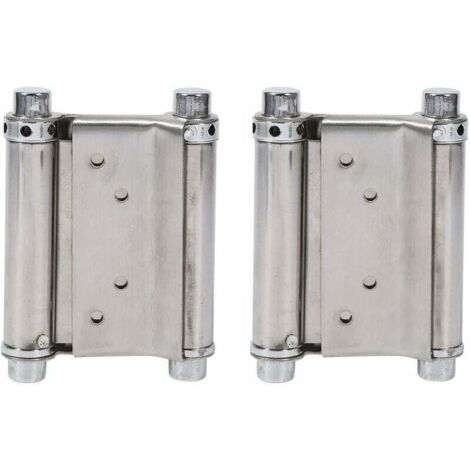 Charnières à ressort à double action en acier inoxydable, 2 pièces, charnières de porte de voiture, charnières de porte battante avec capacité de charge jusqu'à 15 kg (1/4)