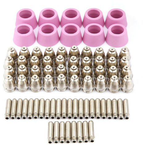 Kit de 80 pièces pour torche de découpe plasma AG60 SG55 : consommables (électrodes, buses, coupelles). (1/5)