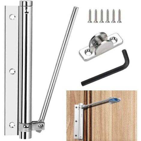 Ferme-Porte Automatique Ferme-Porte à Ressort en Alliage d'Aluminium Fermeture Porte Hydraulique Réglable avec 5 Vis Clé Allen pour Porte de Maison, Bureau, Intérieur et Extérieur(19cm) (1/4)
