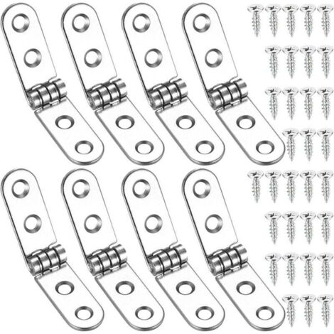 8 Pcs Charnières Pliantes à 180 Degrés, Charnières Rabattables, Charnière de Porte Autonome pour Machine à Coudre, Table Pliante, Meubles de Cuisines (1/4)