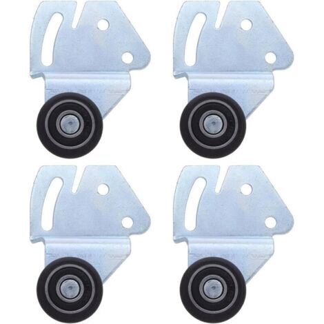 Jeux de 2 Roulettes en Nylon pour Porte Coulissante de Placard Kit de Poulies Silencieuses et Solide Rail de Guidage Compatibles Armoires et Portes de Penderie Accès Fluide et (1/4)