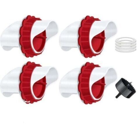 Mangeoire Poules. Mangeoire Poule Automatique. 4 Ports DIY Mangeoire à volaille Gravité Kit pour Seaux Tonneaux Bacs (1/4)