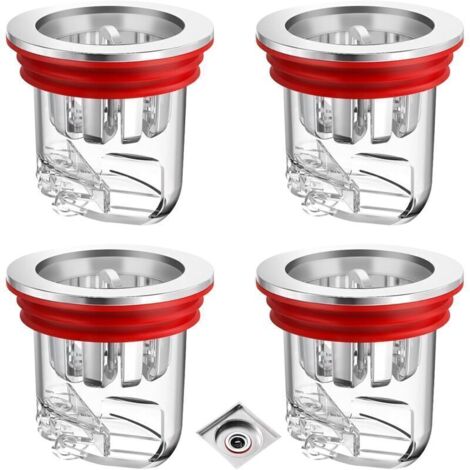 4 Pièces Clapet Anti Odeur, Transparent Anti-Odeur Drain de Sol Douche pour Machine à Laver, Trous de Drainage, Salles de Bains et Cuisines (1/4)