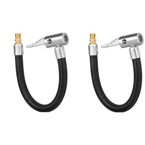 Tuyau d’extension pour pompe à pneus – 2 pièces, 40 cm, adaptateur universel pour valve automobile (1/4)