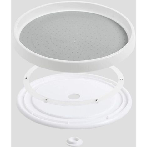 Plateau Tournant Epices Rangement, Etagere a Epices Plateau Pivotant en Plastique, Plastique Lazy Susan Socle Tournant, Tourniquet a Epices pour Le Placard Cuisine, 25 cm x 2.5 cm (1/3)
