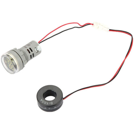 Ampèremètre numérique 0-100 A, indicateur de courant alternatif, voyant LED rond (blanc) (1/5)