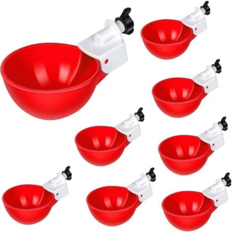 6 Stück Automatische Kunststoff Chicken Drinker Cups,GeflüGel Trinkwerkzeug lfutterspender,Automatischer Wasserauslass,Geeignet FüR VöGel,GeflüGel,Tauben,HüHner,Enten(Rot) (1/4)