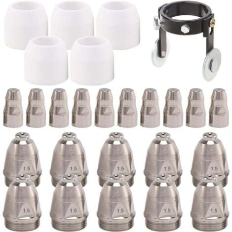 26Pcs P-80 Plasma Electrode Tip Buse 1.5 100Amp Plasma Cutter Torch Consommables Kit fit P-80 Cut Cutter Tips Buse (1/4)