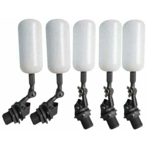 5 Pcs Eau Flotteur Valve Automatique Abreuvoir Bol Remplir Réservoir d'alimentation Eau pour Abreuvoir Aquariums Aquaculture Blanc (1/4)