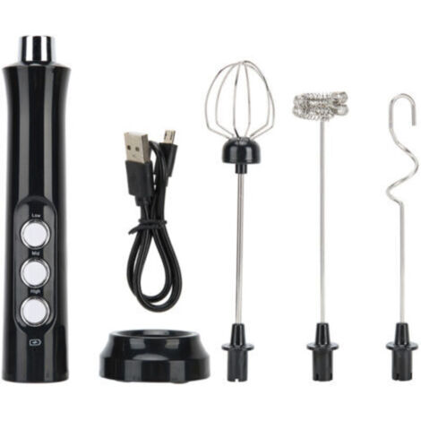 Mousseur à lait électrique portable, rechargeable par USB - 3 vitesses, fouet automatique, convient pour le café et les boissons. (1/5)