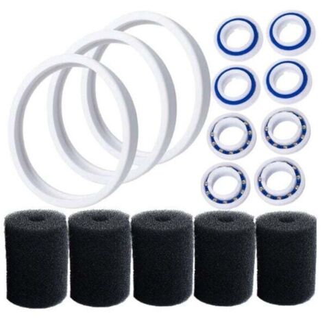 C10 Pneumatiques adaptables de rechange Compatible avec Polaris 180 280 360 380 Robot nettoyeur piscine avec C60 roulements à billes de roue et 9-100-3105 Épurateur de tuyau de balayage (1/3)